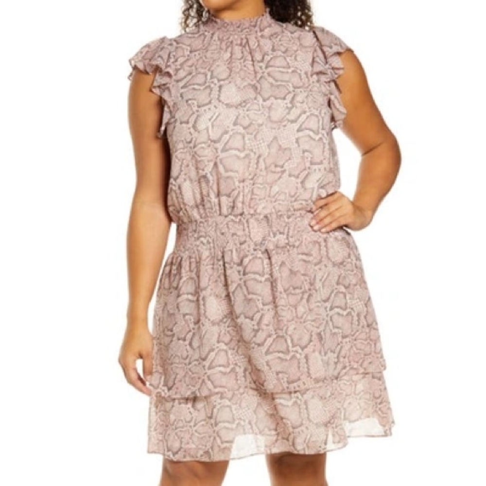 1. State smocked flutter sleeve mini dress